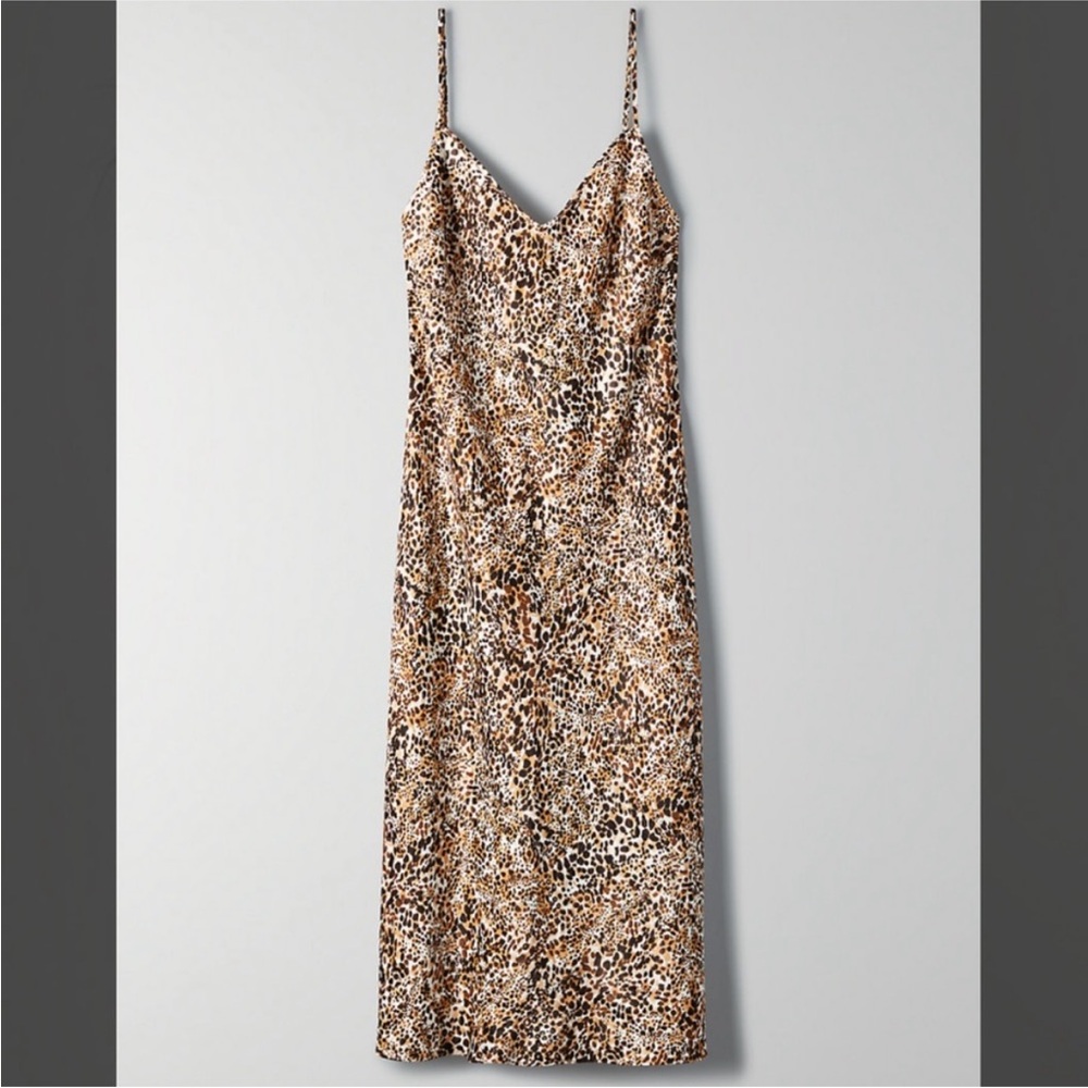 Aritzia Wilfred Only Leopard Slip Dress SMALL
